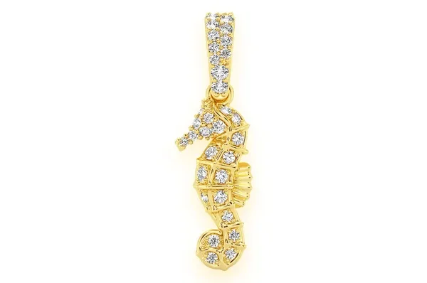 0.15CTW Round Diamond Seahorse Pendant