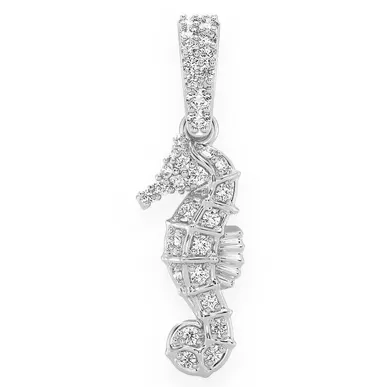 0.15CTW Round Diamond Seahorse Pendant