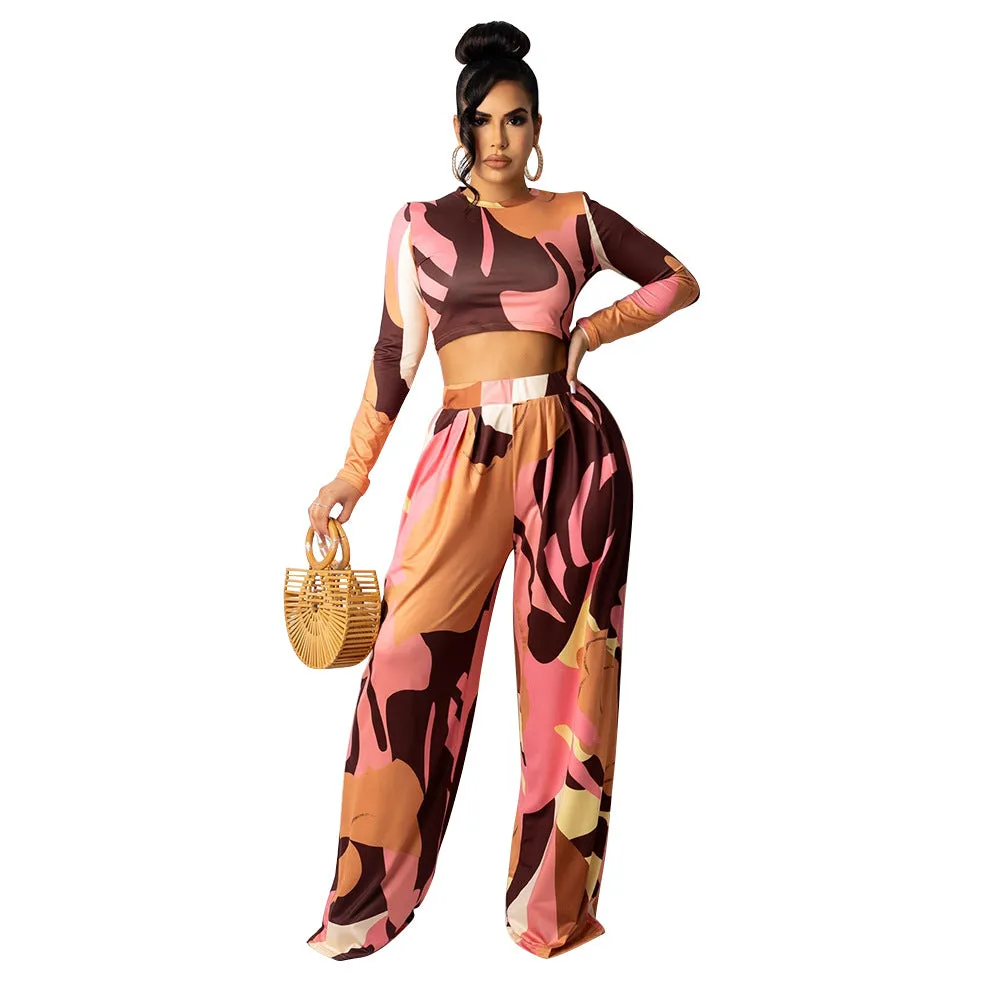 2pcs Wholesale Sets For Women Crop Top   Wide Leg Pants