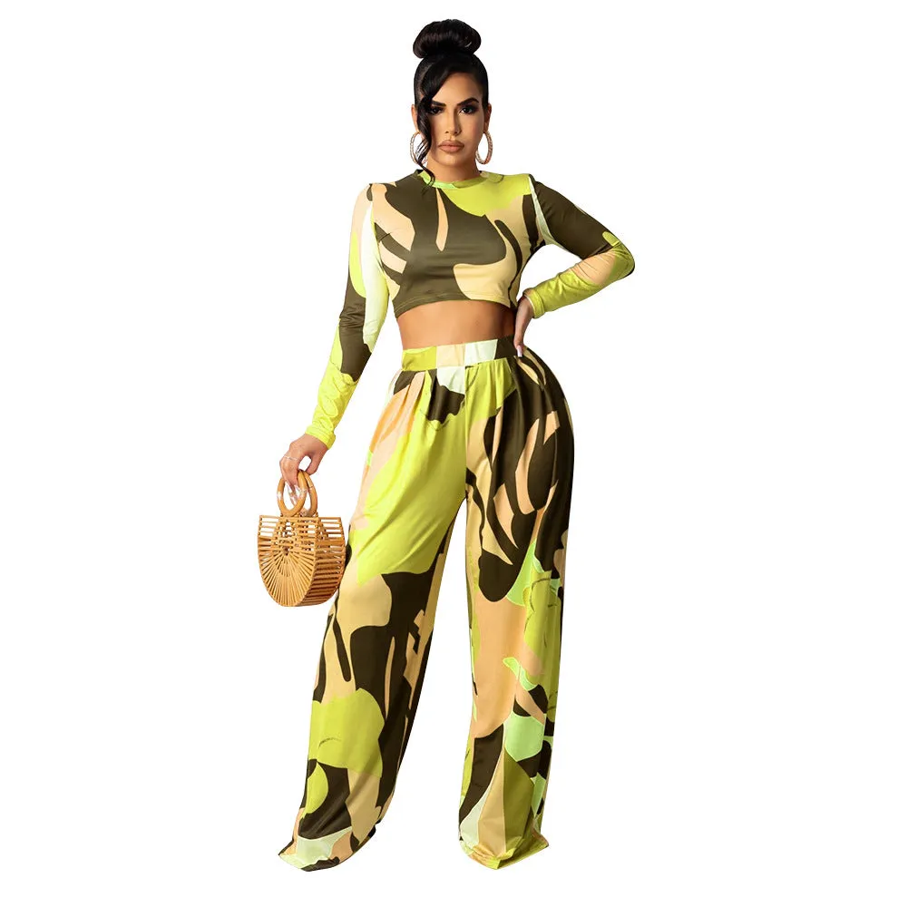 2pcs Wholesale Sets For Women Crop Top   Wide Leg Pants