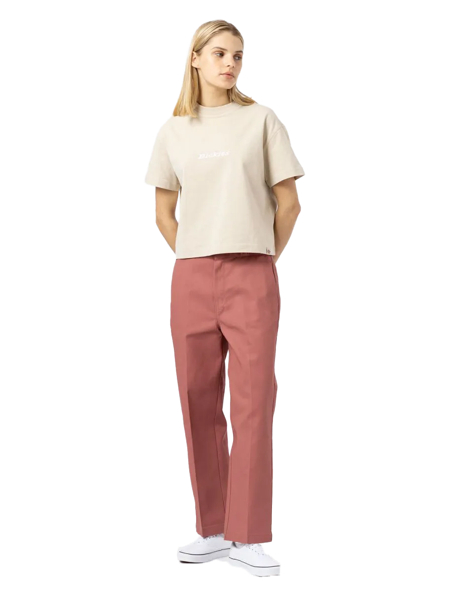 874 Cropped Trousers in Whitered Rose