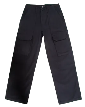 Arroyo Wide Leg Cargo Trousers in Black