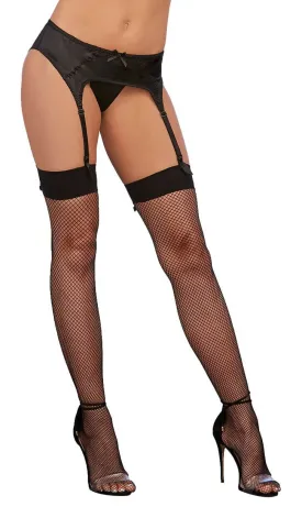 Back Seam Thigh High Stockings - Black with Bows | One Size Fits Most | Dreamgirl International