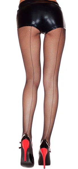 BACKSEAM FISHNET STOCKINGS BLACK