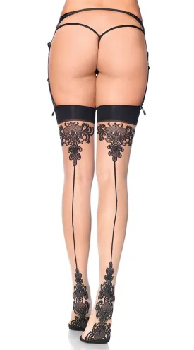 Baroque Cuban Heel Backseam Stockings