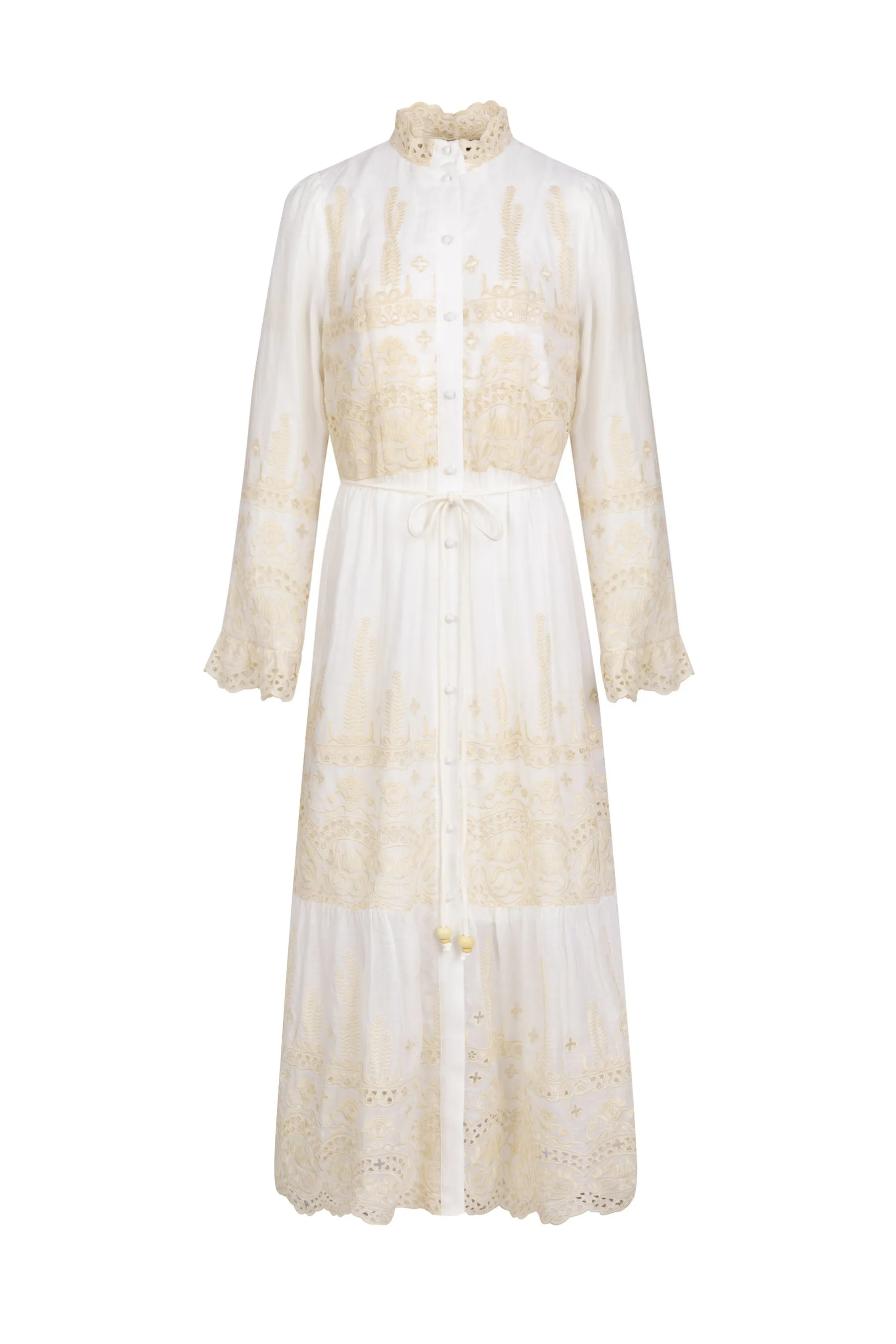 Belinda Embroidered Dress - White - GDS