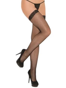 Black Lace Top Fishnet Stockings