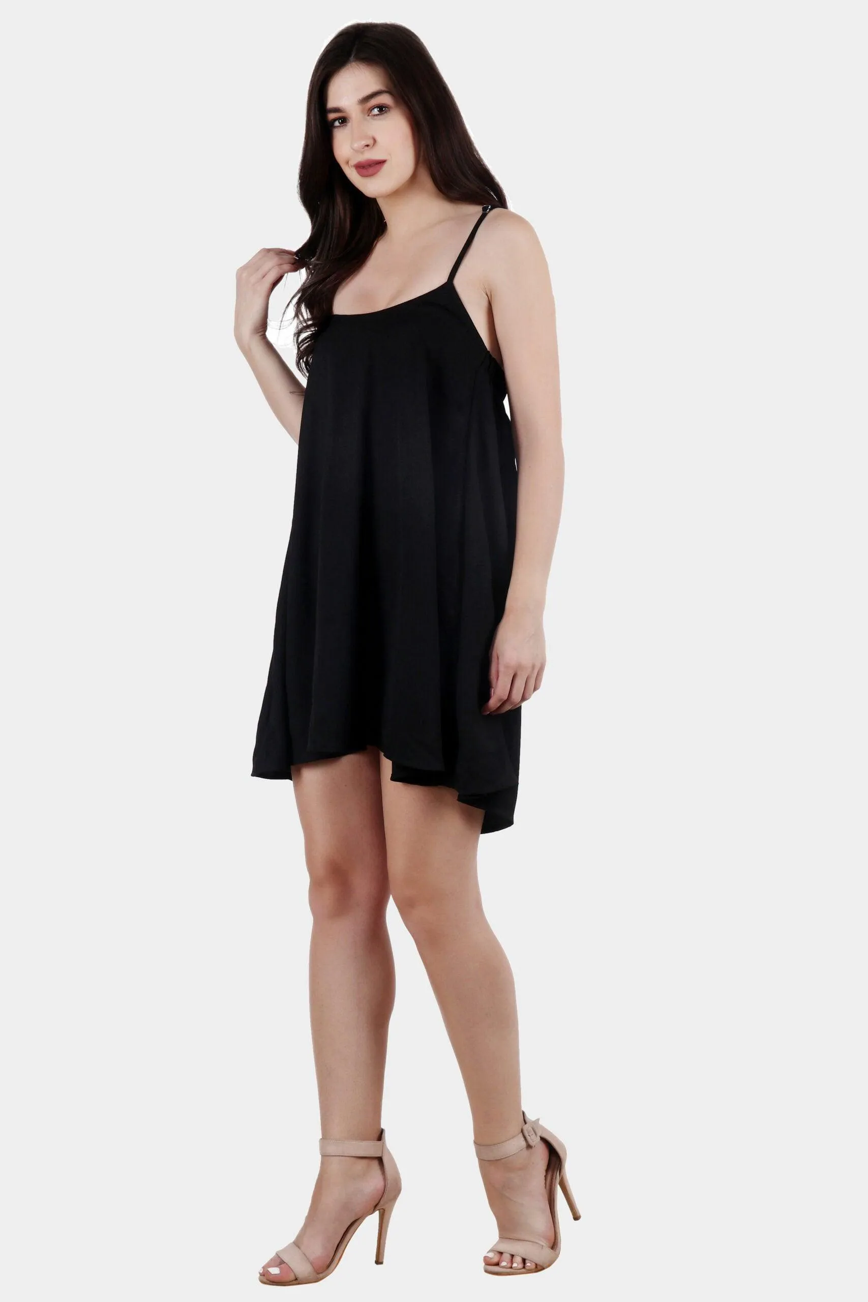 Black Solid Mutliway Wear Dress cum Skirt