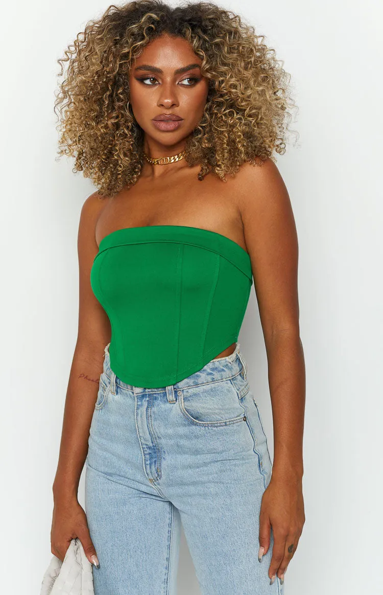 Bobbi Green Strapless Corset Top