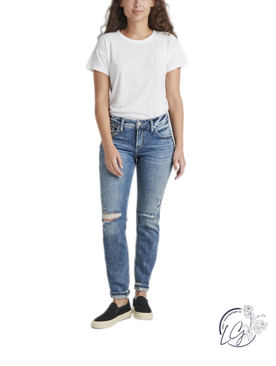 Boyfriend Mid Rise Slim Leg Jeans By Silver