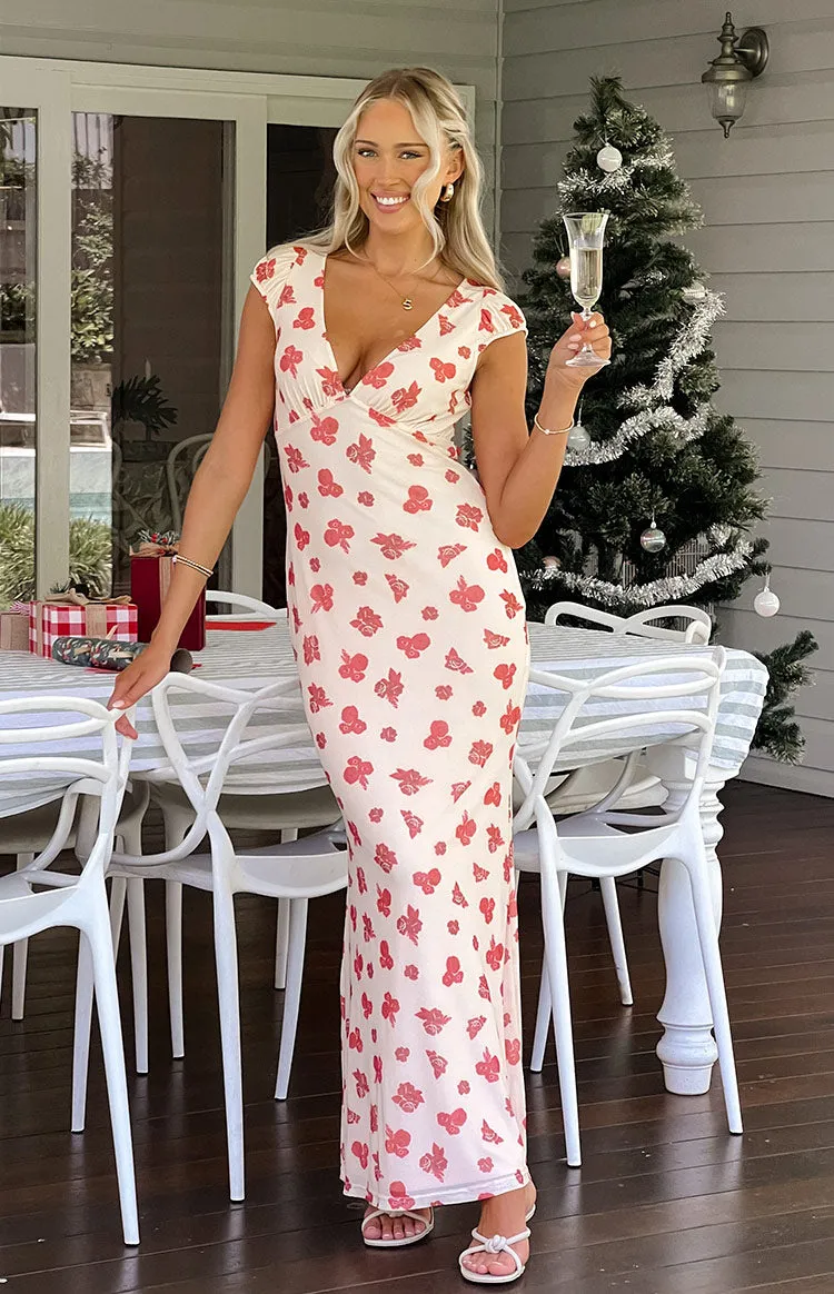 Cali Red Floral Maxi Dress