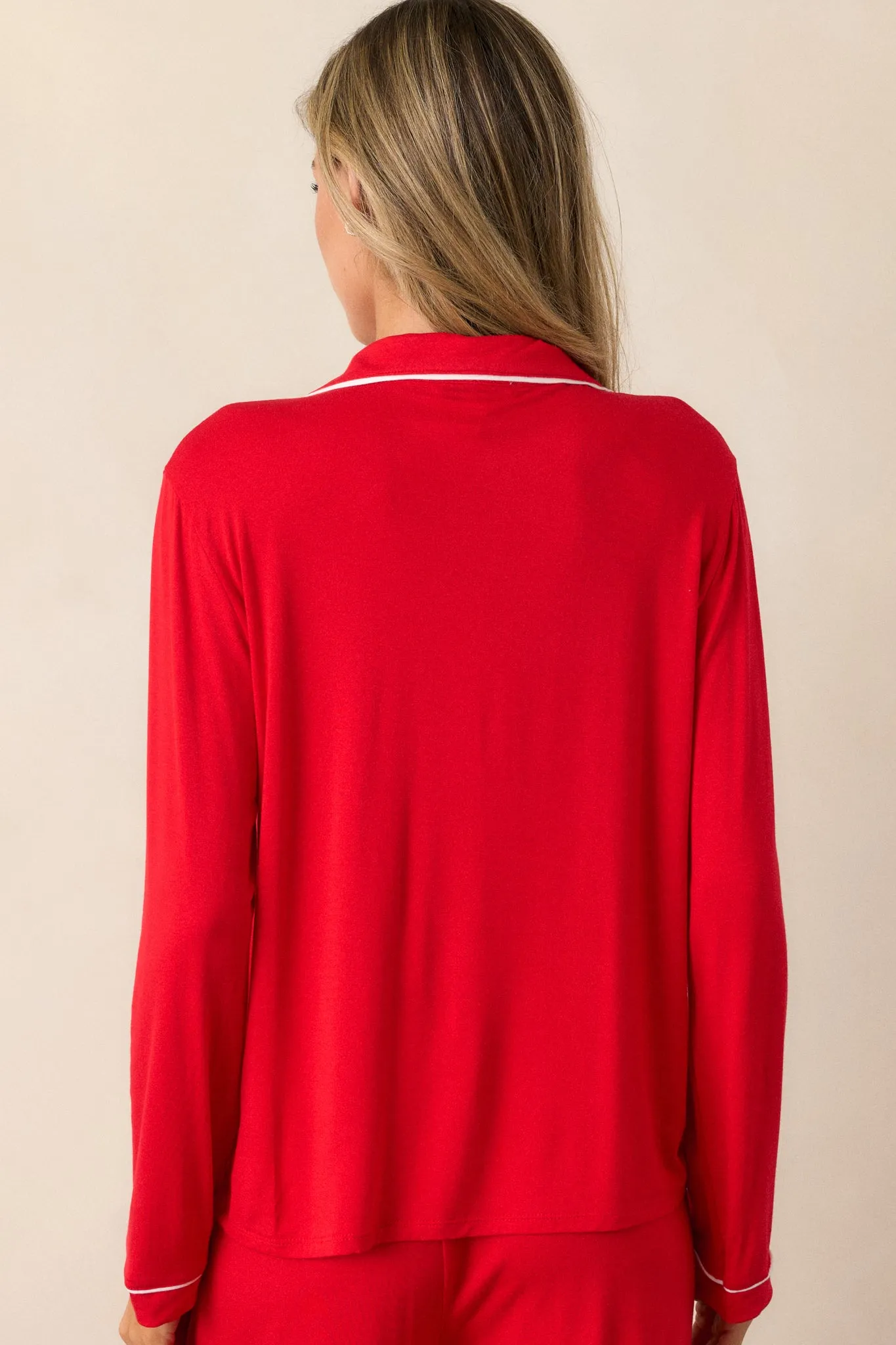 Canopy of Dreams Red Long Sleeve Pajama Top