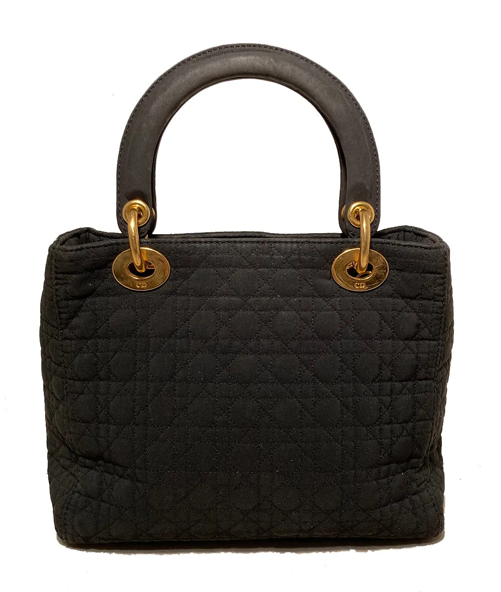 Christian Dior Black Nylon Medium Lady Di Bag