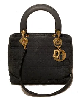 Christian Dior Black Nylon Medium Lady Di Bag