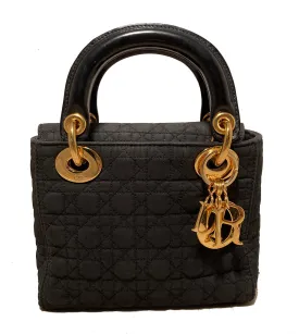 Christian Dior Black Nylon Mini Lady Dior Bag