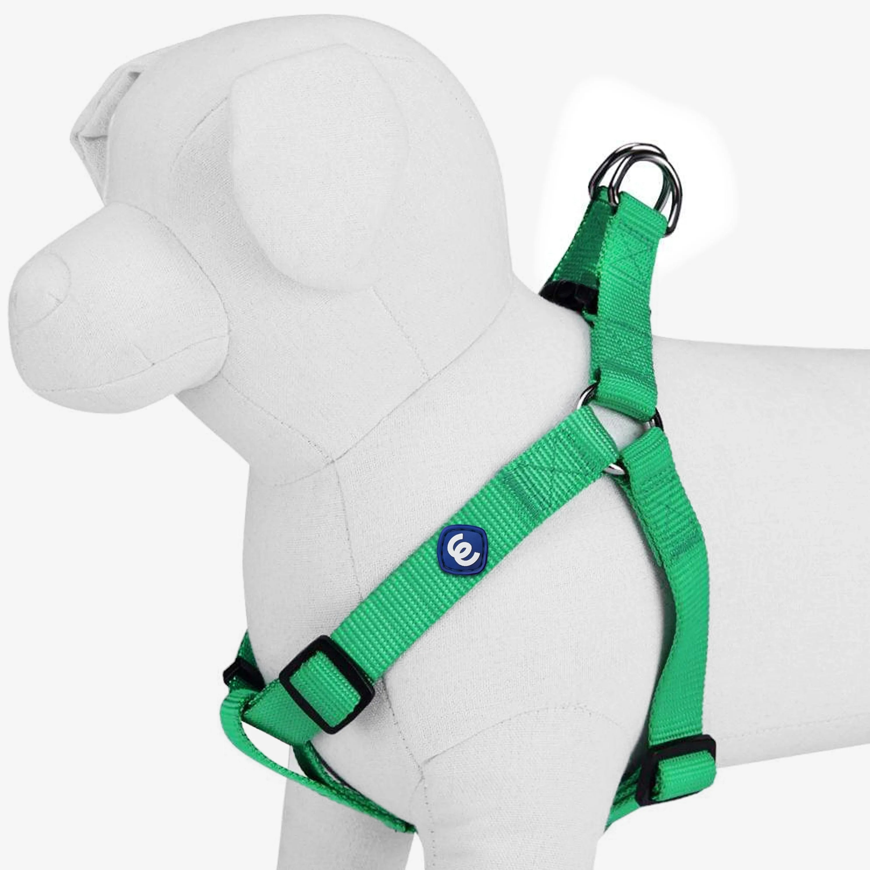 Classic Solid Color Adjustable Dog Harness, Green