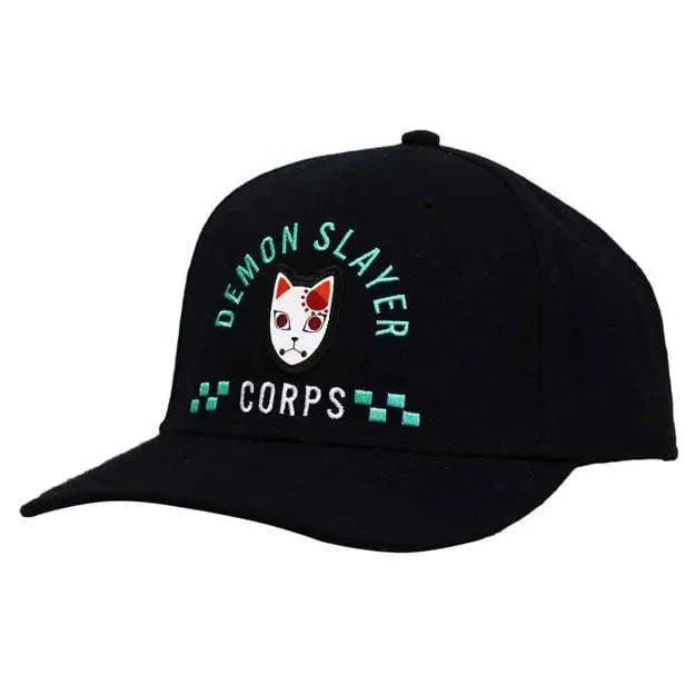 Demon Slayer Corps Snapback Hat (Black, Elite Flex, Pre-Curved Bill) - Bioworld