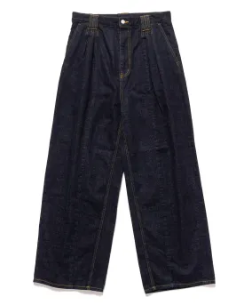 Denim Wide-Leg Buggy Pants Indigo