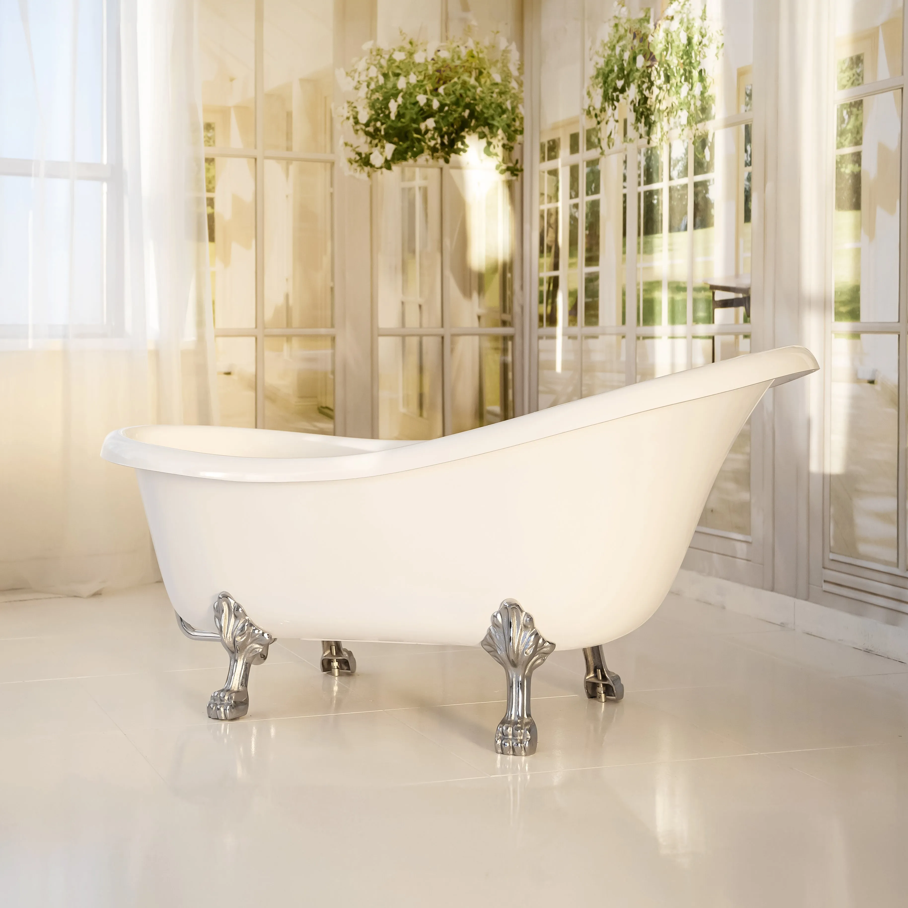 Dreamwerks 5.5 ft. Acrylic Claw Foot Oval Tub