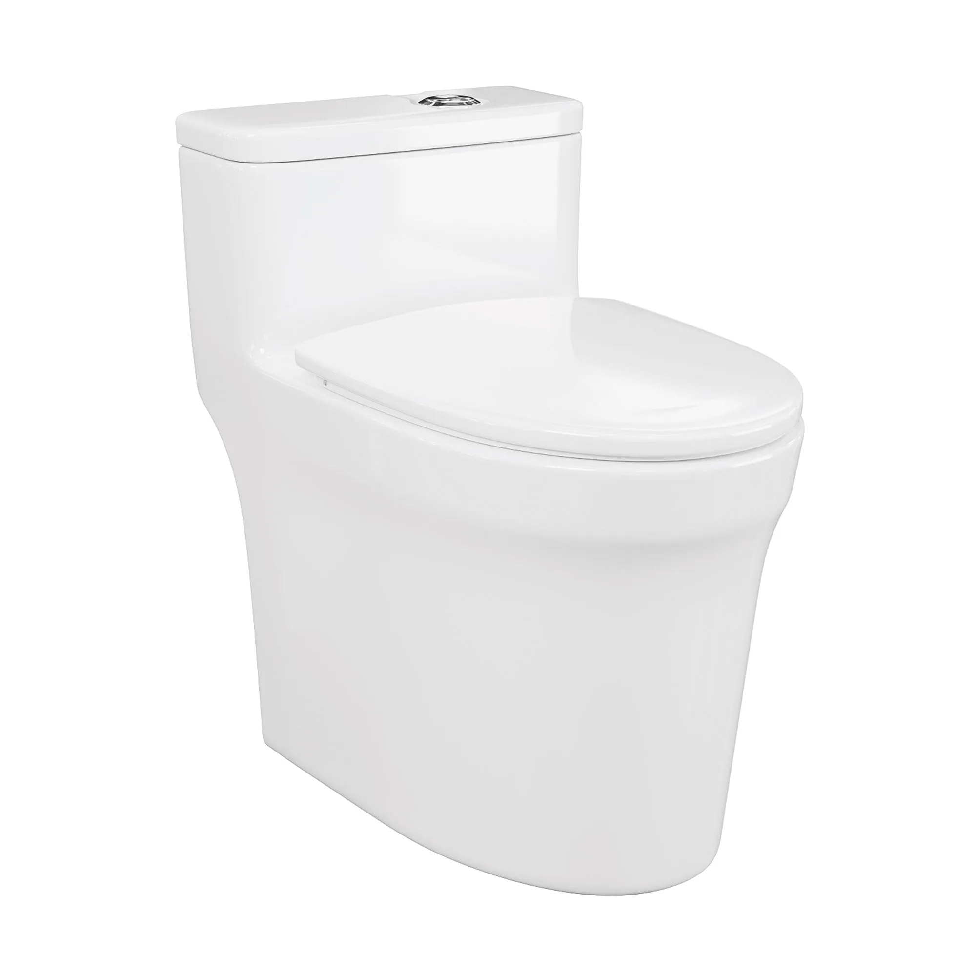 Dual Flush Elevated Standard One Piece Toilet for Bathroom Comfort Height in White