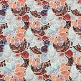 Earthy Paisley Floral Linen Mix Fabric