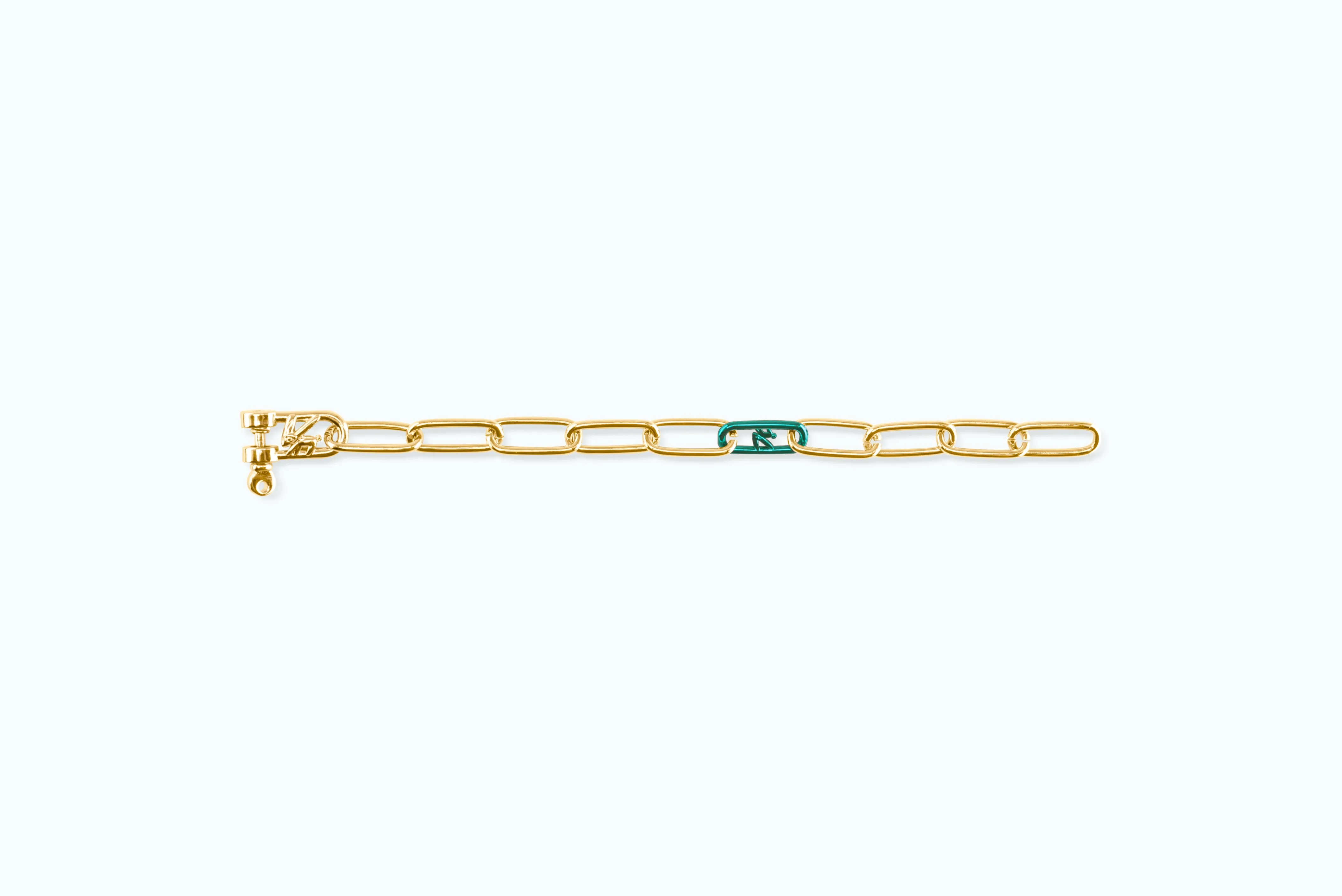 Electro Signature Chain Bracelet Gold Green