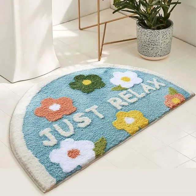 Elegant Blossom-Printed Anti-Slip Bath Mat