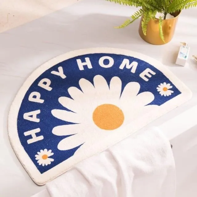 Elegant Blossom-Printed Anti-Slip Bath Mat