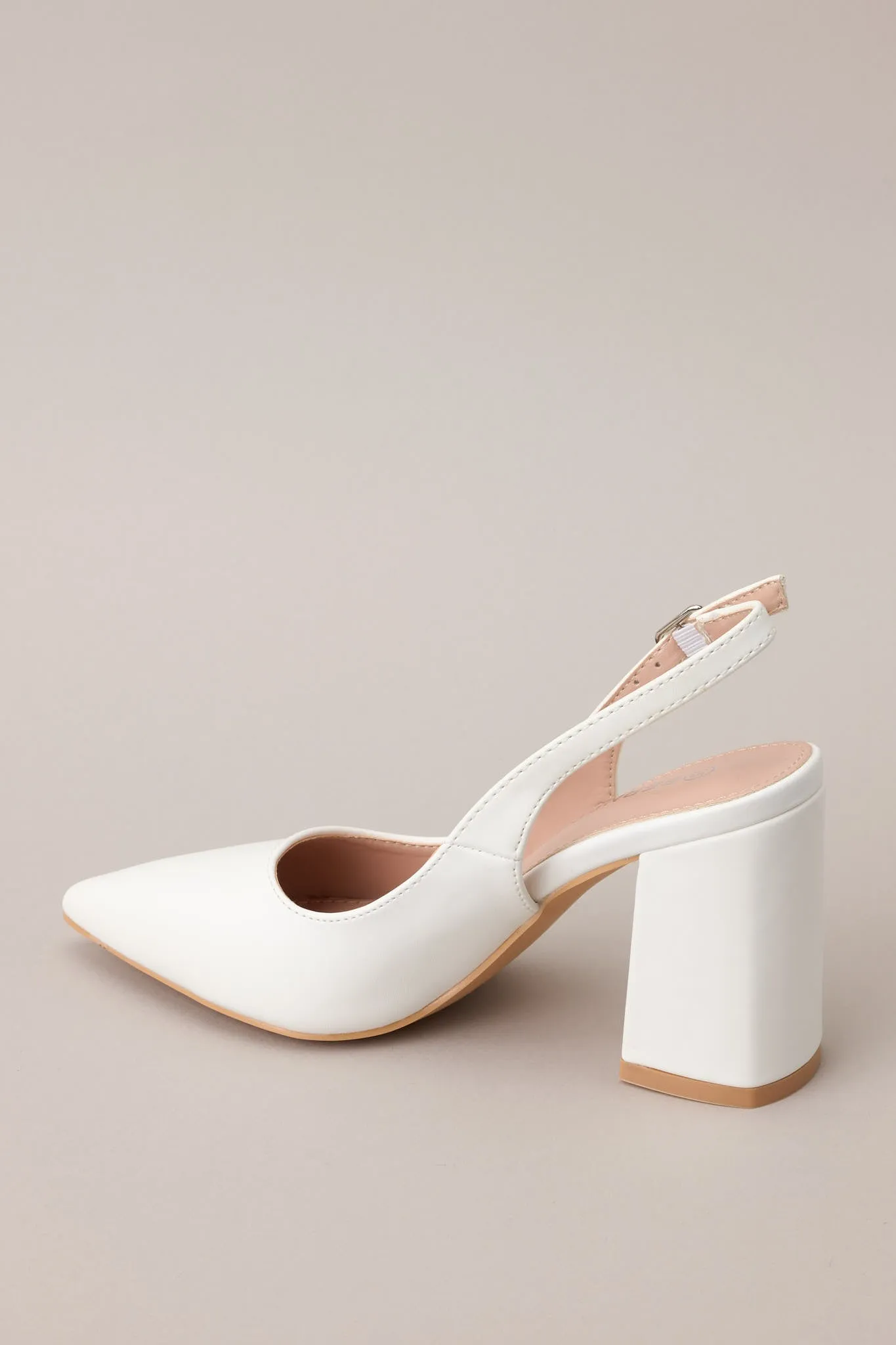 Elegant Elevation White Slingback Heels