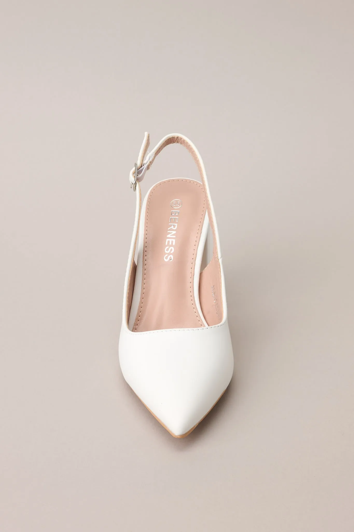 Elegant Elevation White Slingback Heels