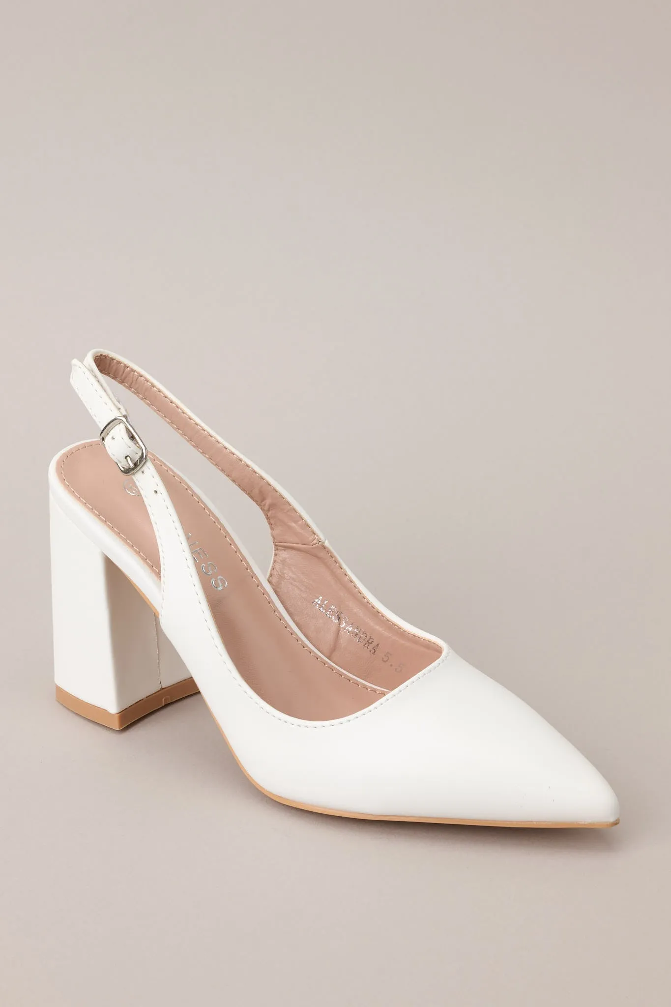 Elegant Elevation White Slingback Heels