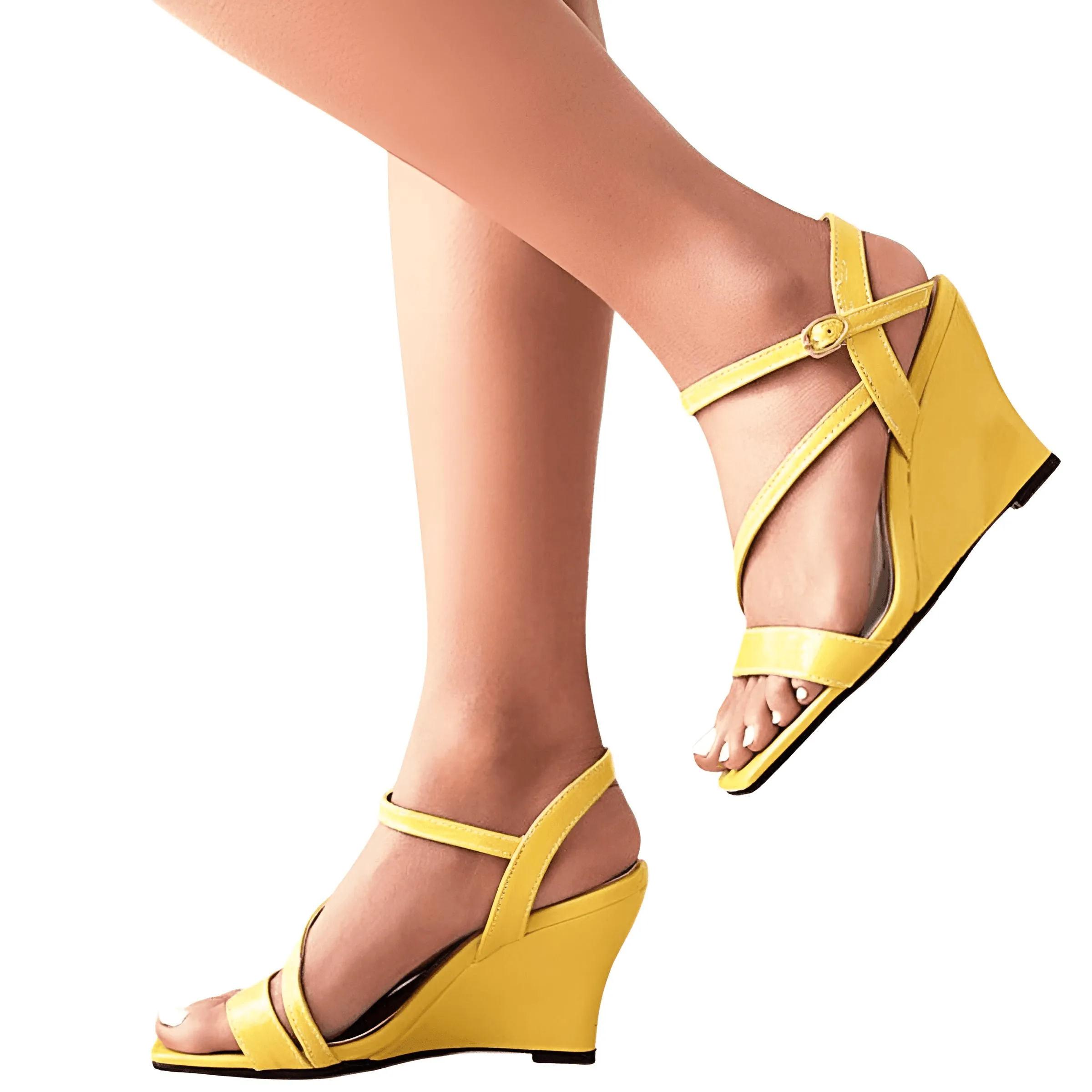 Elegant Open Toe High Wedge Strap Sandals For Women