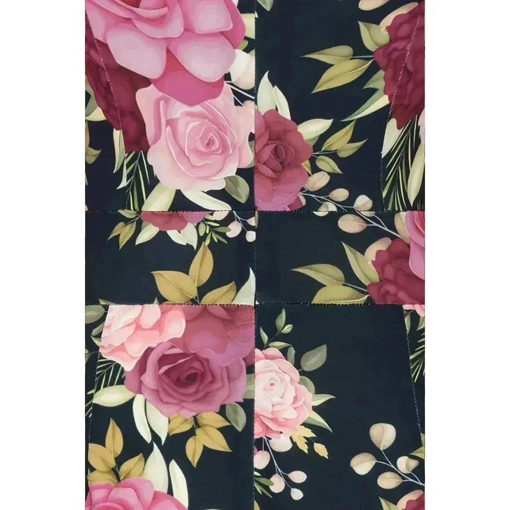 Elsie Dress - Pink Flowers on Navy