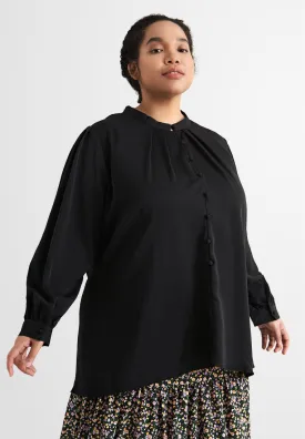 Elvina Elegant High Neck Button Blouse