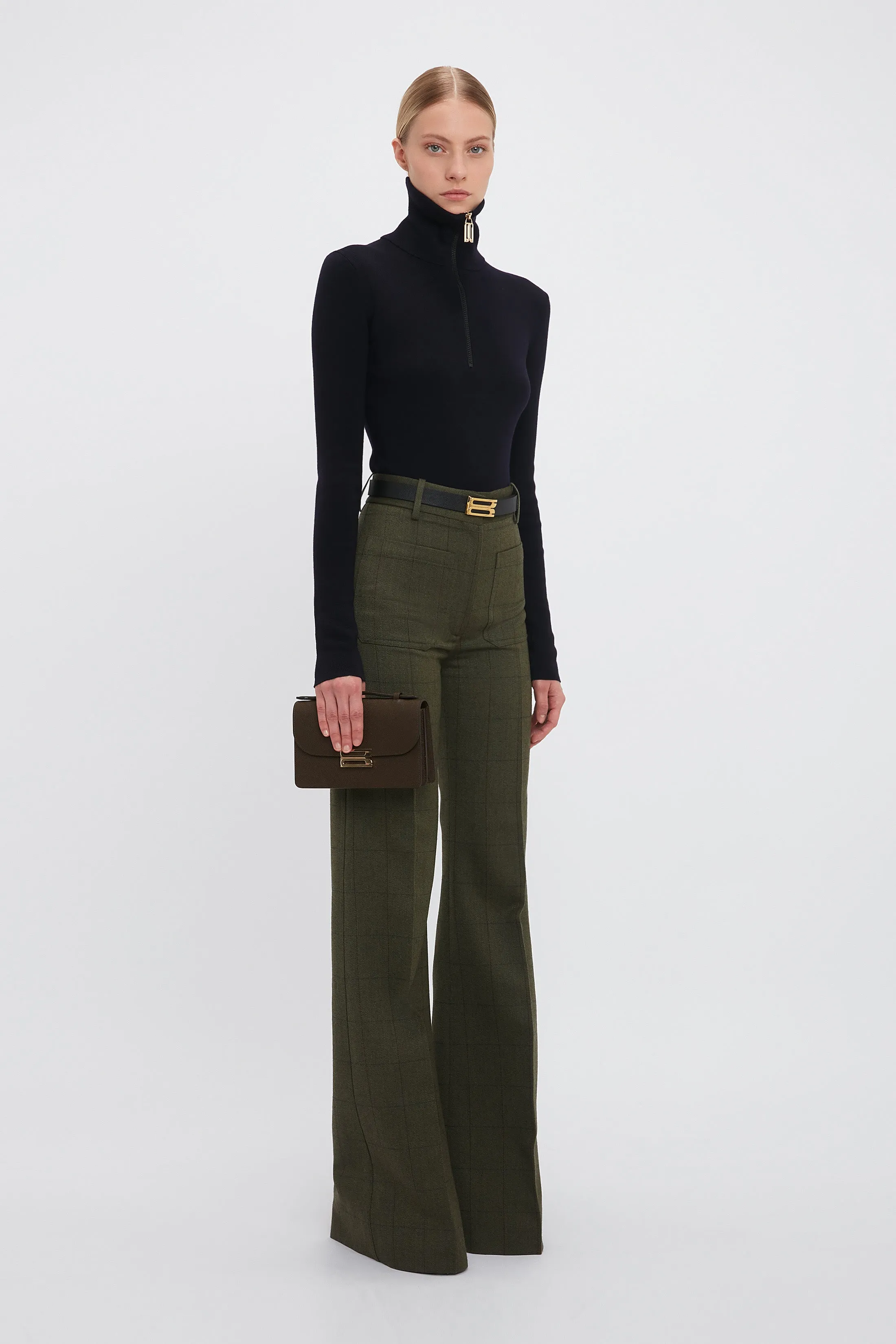 Exclusive Alina Tailored Trouser In Dark Fern Check