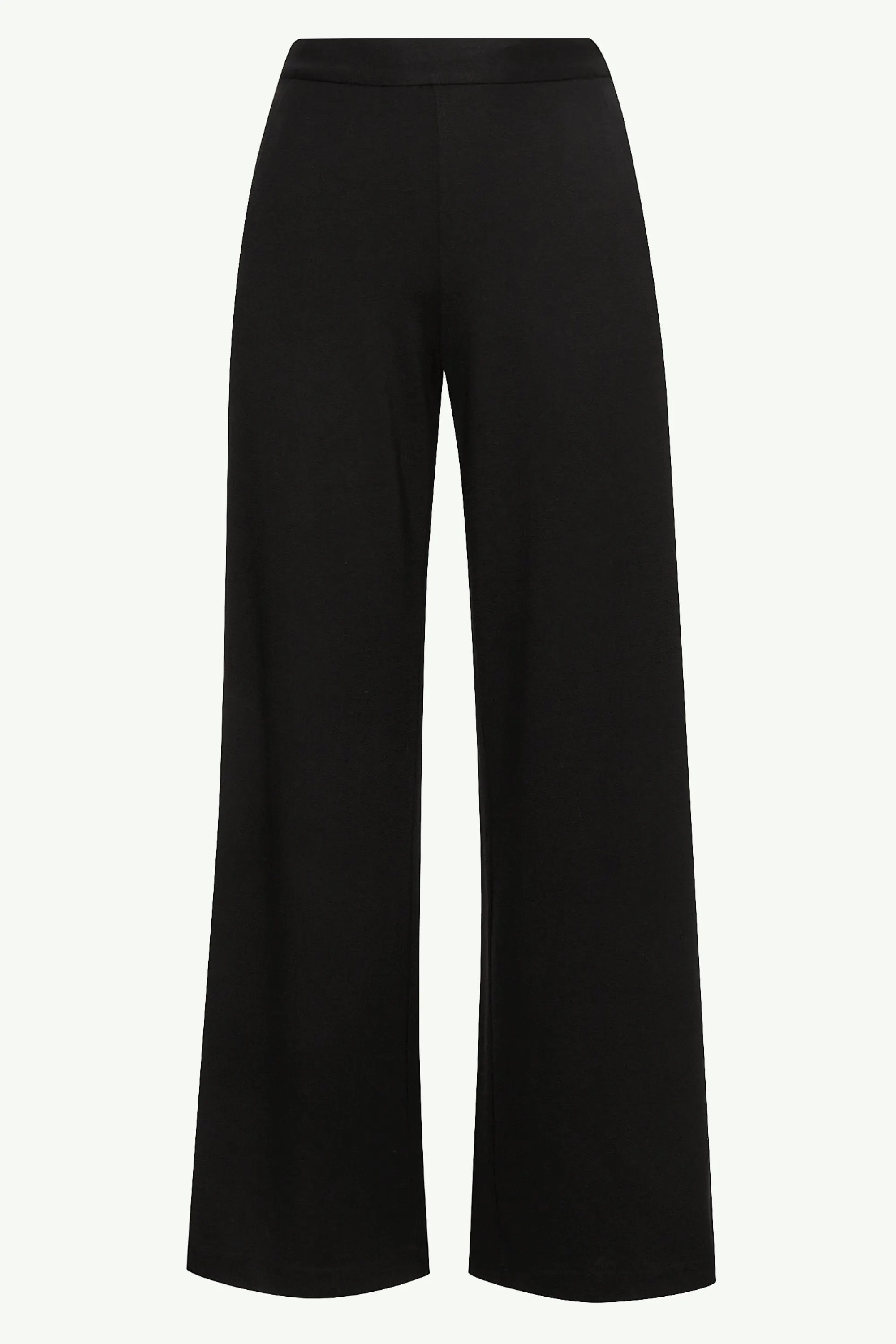 Fatima Everyday Wide Leg Jersey Pants - Black