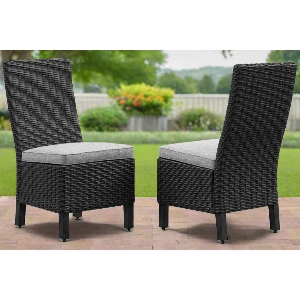 Fire Island Black Outdoor Side Chair with Cushion - NEW