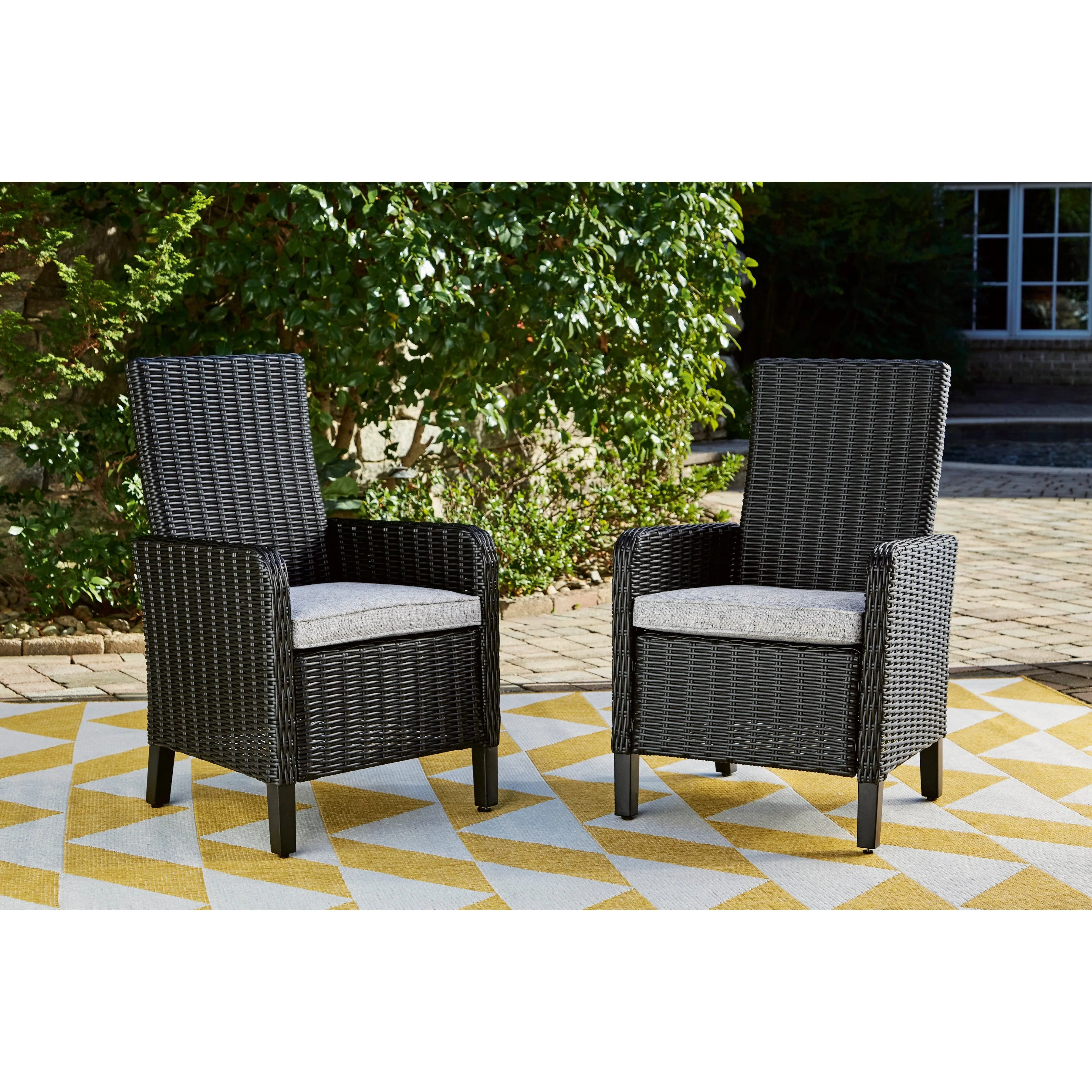 Fire Island Black Outdoor Side Chair with Cushion - NEW