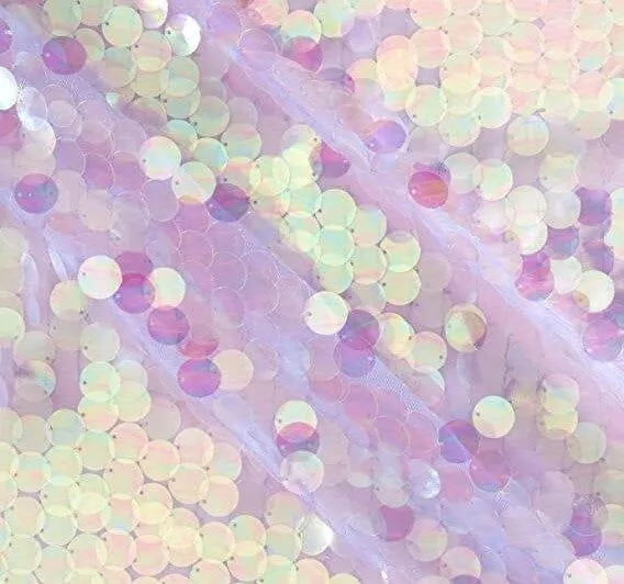 Fish Scale Paillette Sequins Fabric | 9mm Sequins Fabric | 52" Wide | Multiple Colors |