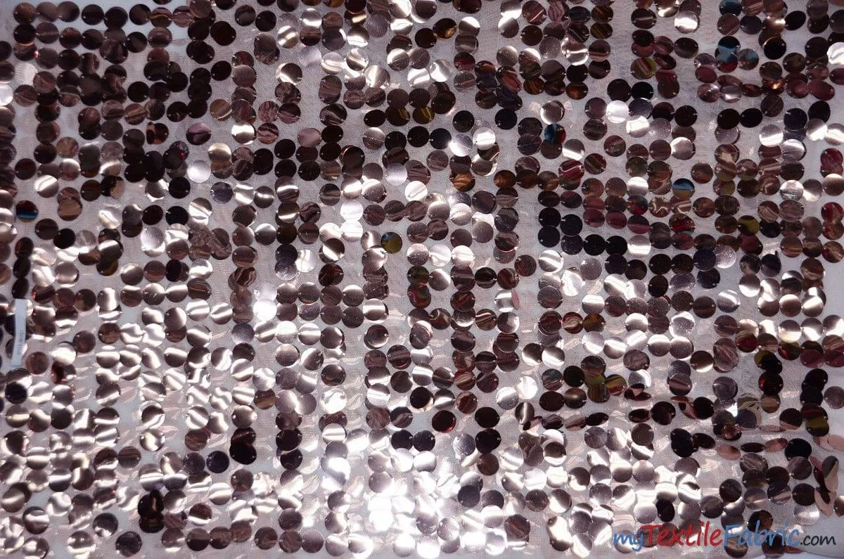 Fish Scale Paillette Sequins Fabric | 9mm Sequins Fabric | 52" Wide | Multiple Colors |