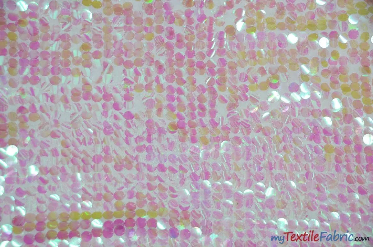 Fish Scale Paillette Sequins Fabric | 9mm Sequins Fabric | 52" Wide | Multiple Colors |