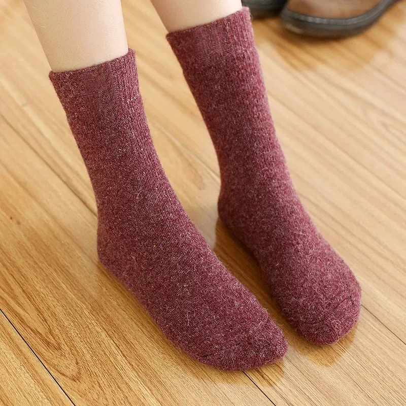 Groovywish Unisex Winter Wool Socks Men Anti-freezing Thick Stockings