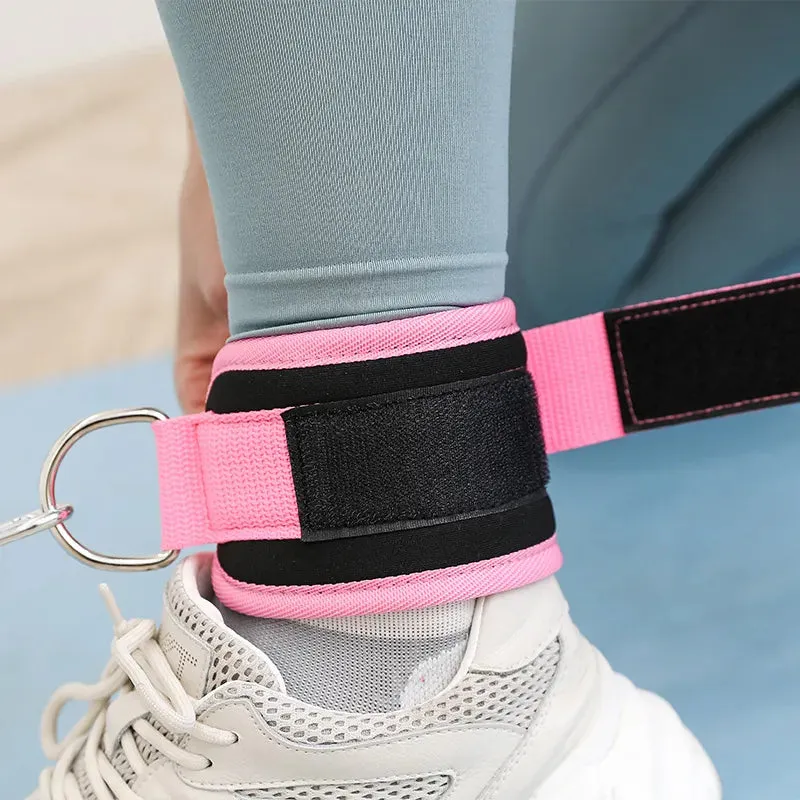 Gym Ankle Straps Double D-Ring Adjustable Neoprene Padded Cuffs Ankle Weight Leg Training Brace Support Sport Safety Abductors