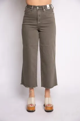 Judy Blue Olive Cropped Wide Leg