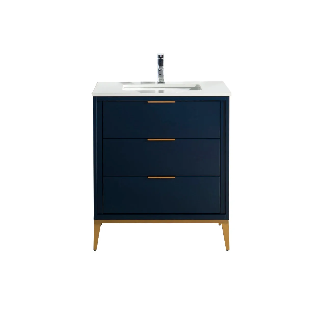 KD99BL ,30″ GLOSS BLUE VANITY WITH QUARTZ COUNTER TOP