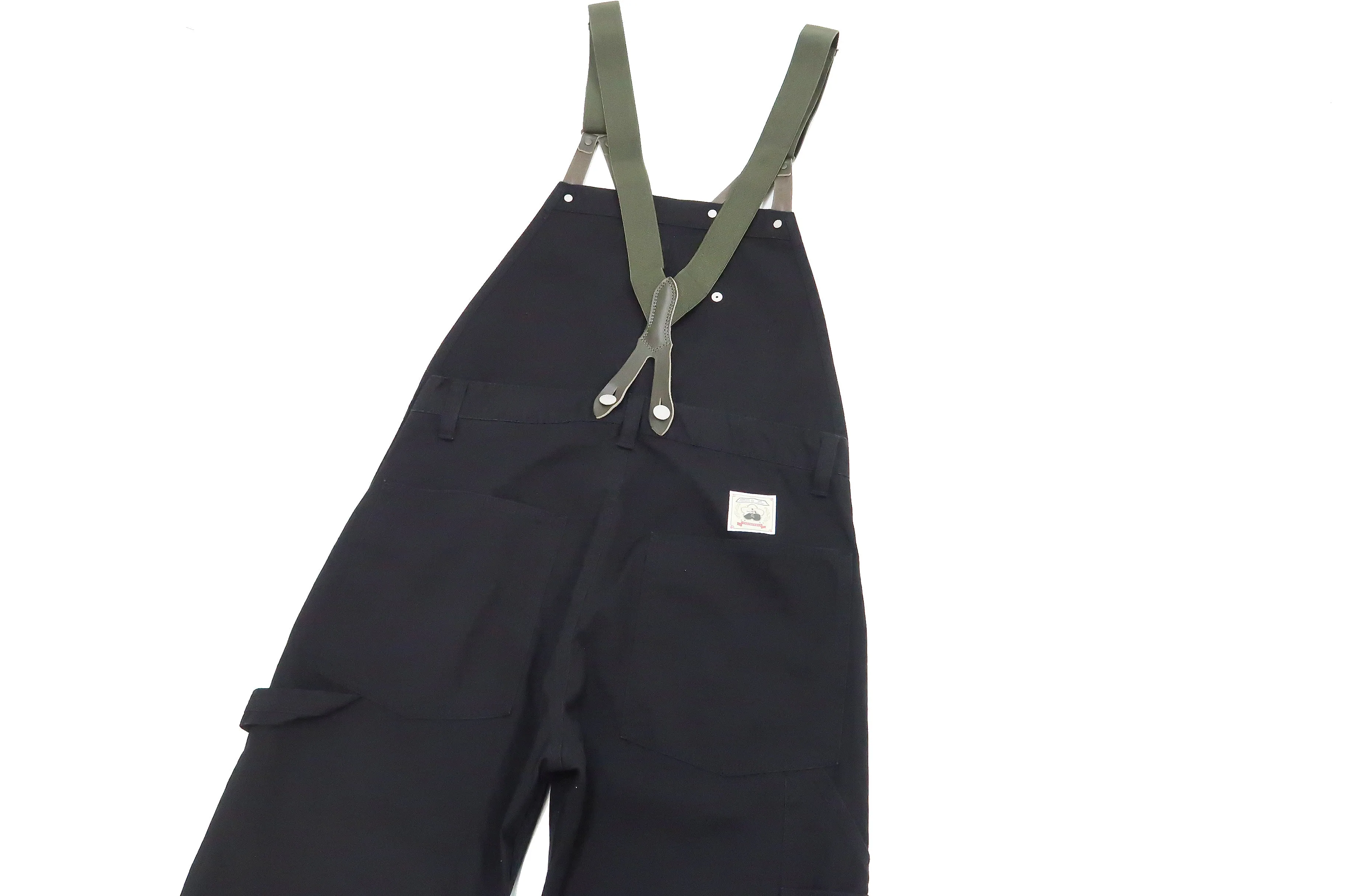 Kojima Genes Overalls Men's Casual Duck Bib Overall with Suspender Straps Low-Back RNB-1335F rnb1335f Black Duck Canvas