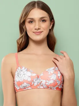 Leading Lady Women's Printed Lightly Padded Non Wired T-Shirt Bra | Full Coverage Everyday Bra [ BRA-4083-1 ]