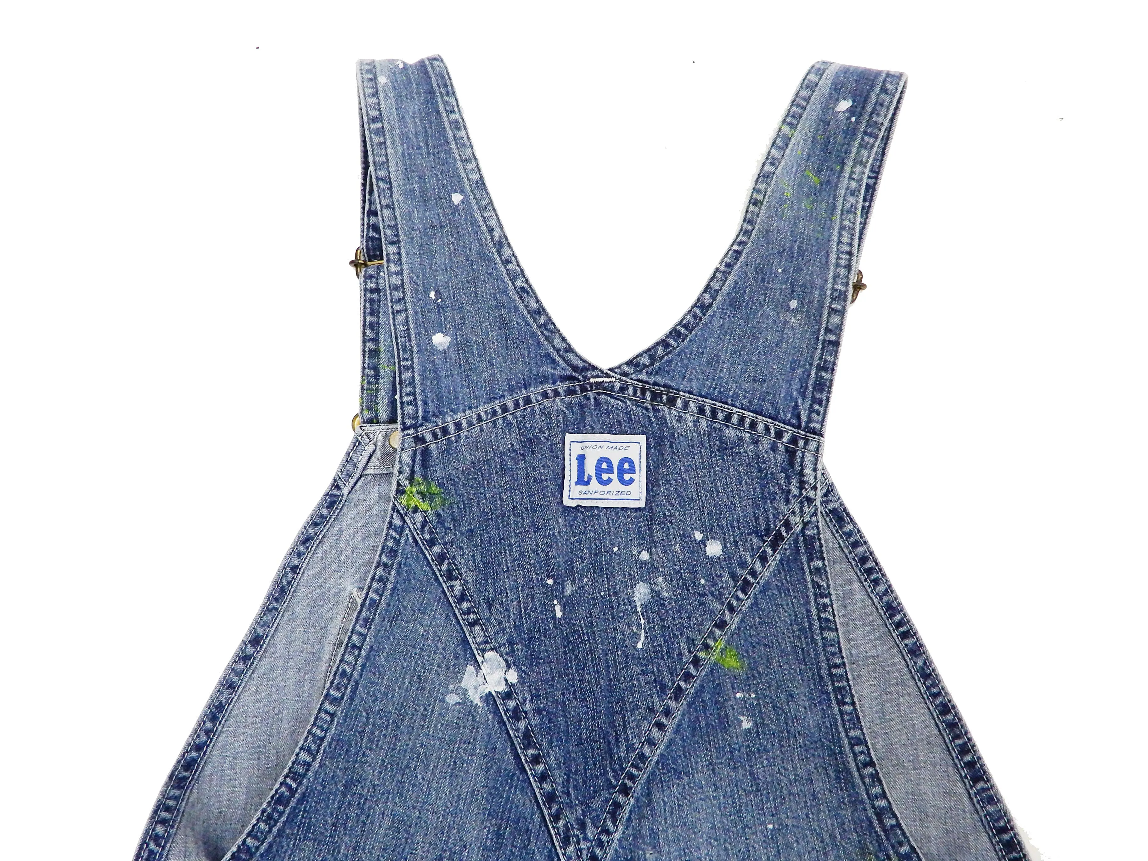 Lee Overalls Men's Ripped Patched Painted Distressed Denim Bib Overall LM7254 LM7254-399