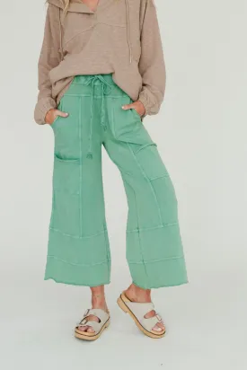 Lucky One Wide Leg Pant - Green