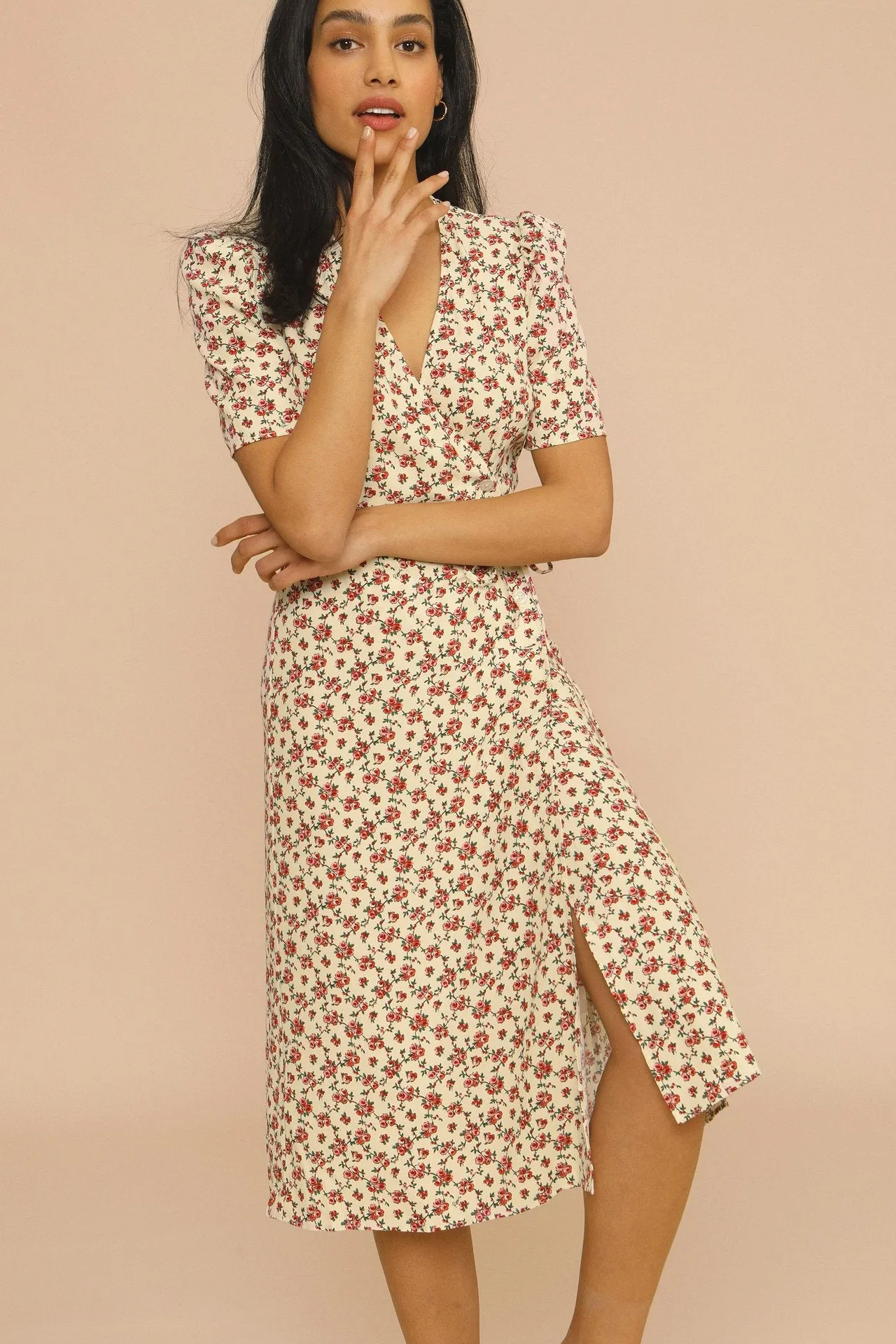 NoNothing | Floral patterned wrap midi dress